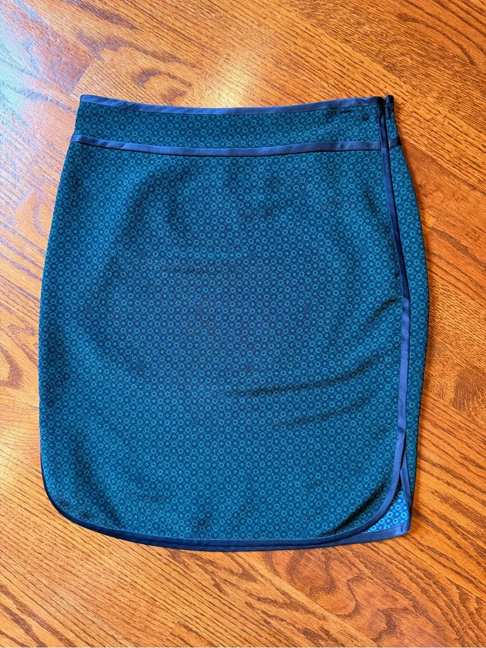 Tory Burch Teal/Navy Geometric Print Ames Skirt - Size 2
